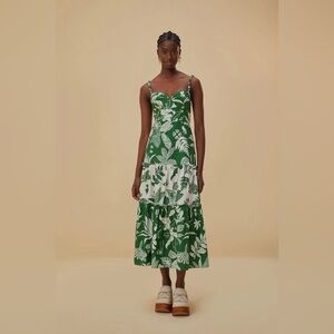 Farm Rio Forest Soul Cotton Midi Dress
